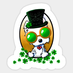 Lucky Westie by KiniArt Sticker